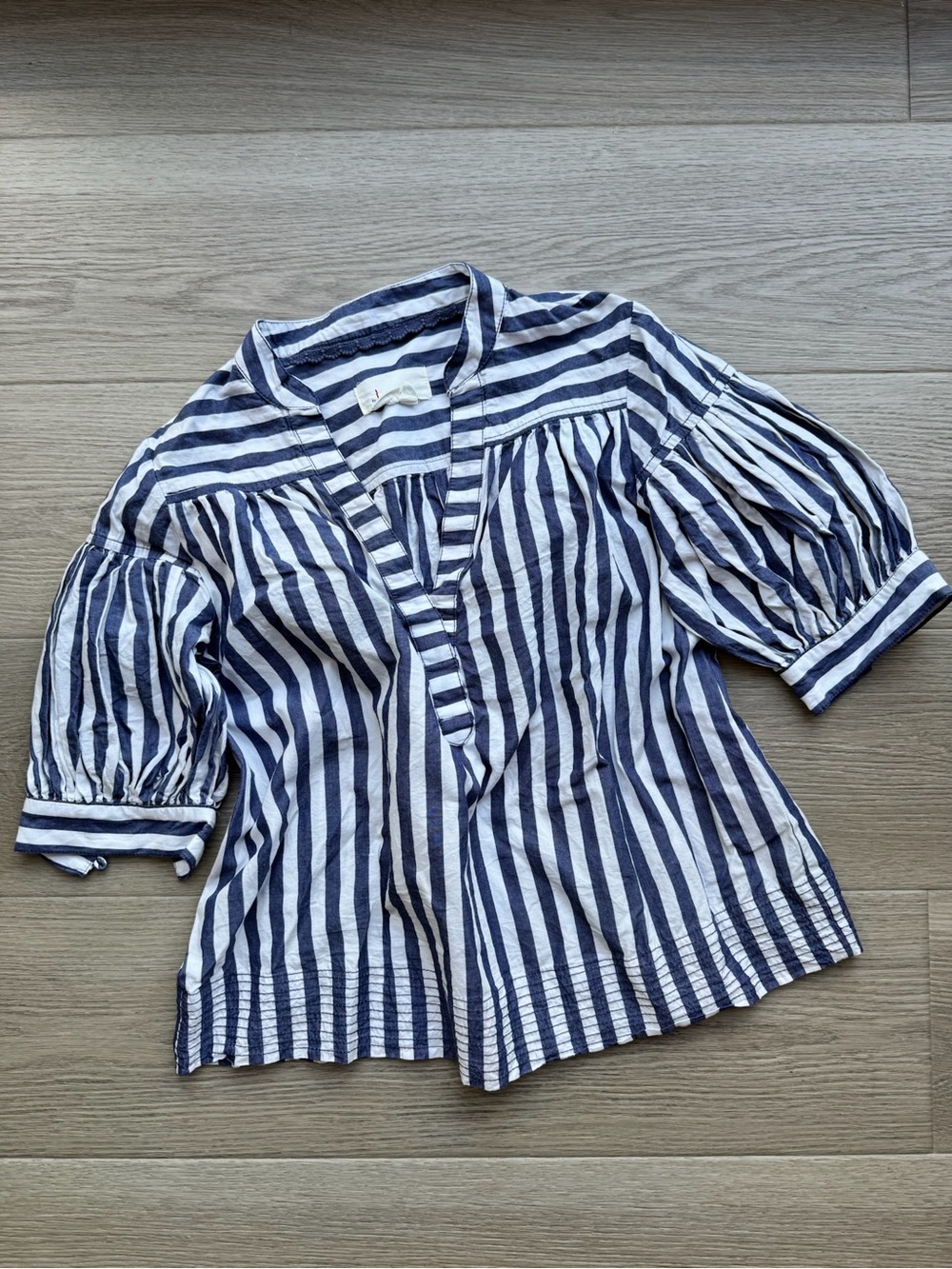 Anthropologie Blue Stripped Top